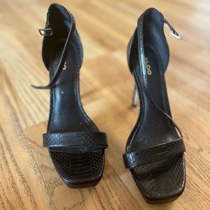ALDO Women's Black High Heel Sandals - Size 8.5